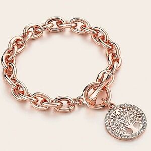 Rose Gold Tree Of Life Chain Link Bracelet
